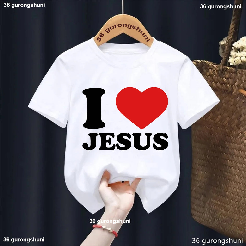 Newest Jesus Love Me Graphic Printed Tshirt Girls/Boys Cool 2-13 Years Kids Clothes Summer Fashion Short Sleeve T-Shirt Tops