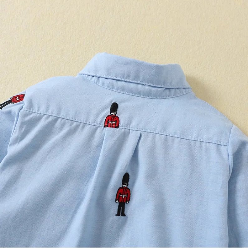 Baby Boys Birthday Party Outfits Children Formal Long Sleeve Shirts and Shorts Two Piece Suits Kids Spanish Clothing Toddler Set
