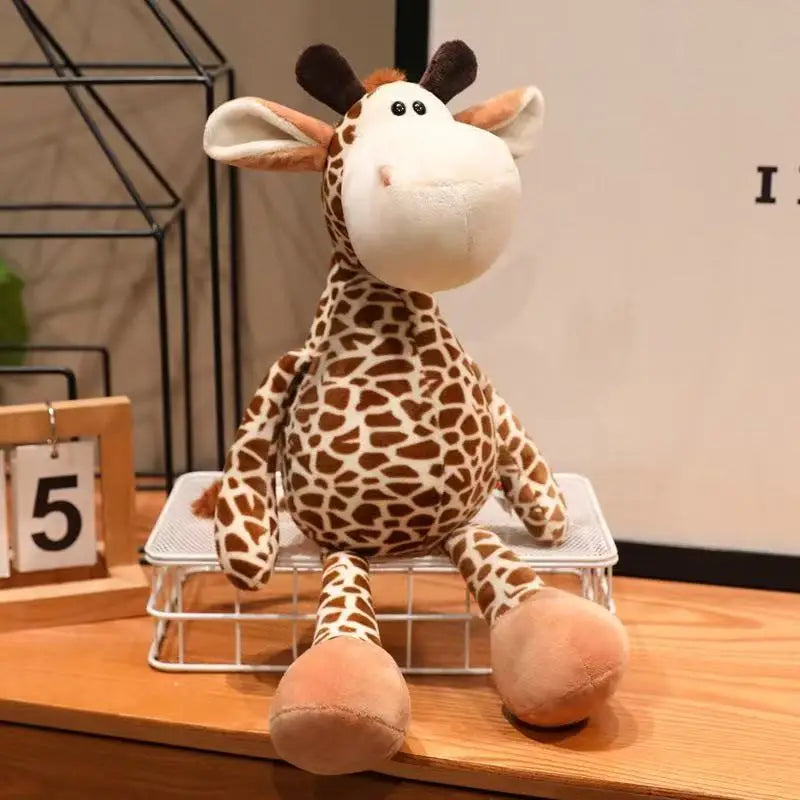 25CM Kawaii Jungle Animal Plush Toys Forest Animal Plush Dog Zebra Elephant Lion Fox Giraffe Children's Toys Doll Birthday Gift