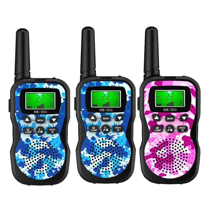 Kids Walkie Talkies 3 Pack, 3KM Long Range Two Way Radio Toy, Outdoor Birthday Gift for 3-12 Children(AAA Batteries Required）