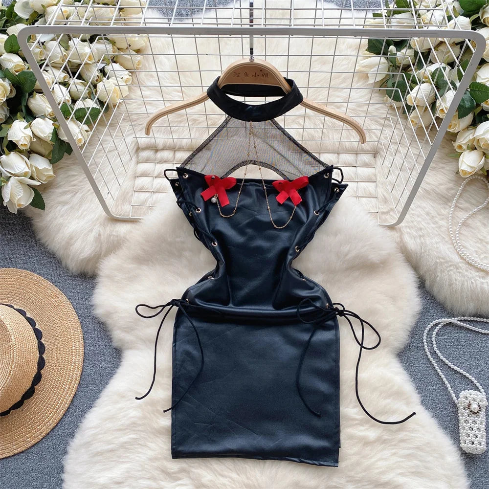 Women's V-neck Sexy Elegant Lace Camisole Jumpsuit Hollowed Transparent Tight Fitting Pajama Adjustable Shoulder Straps Hotsweet