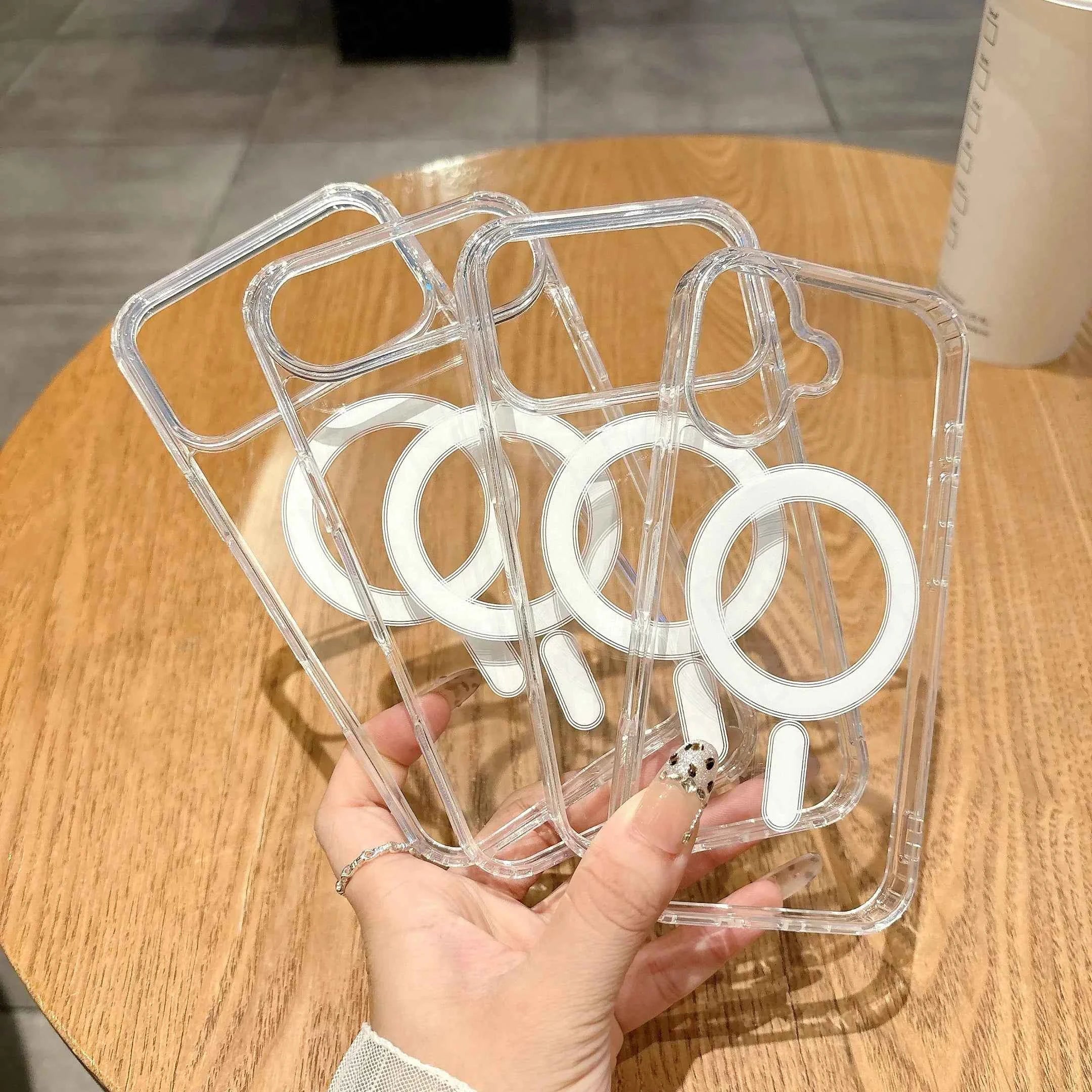 Upgrade Magnetic Case for New iPhone 17/16/15 Pro Max, Hard Acrylic Clear Cover with Magsafe Wireless Charging