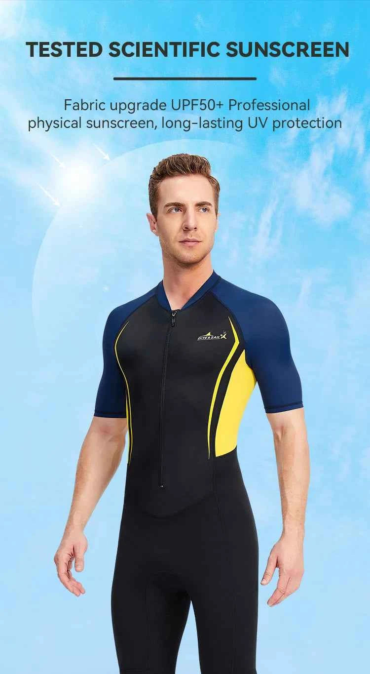 Men Women New Couple Diving Suit One-piece Sunscreen Swimsuit Short-sleeved Shorts 1.5mm Snorkeling Surfing Warm Shorty Wetsuit