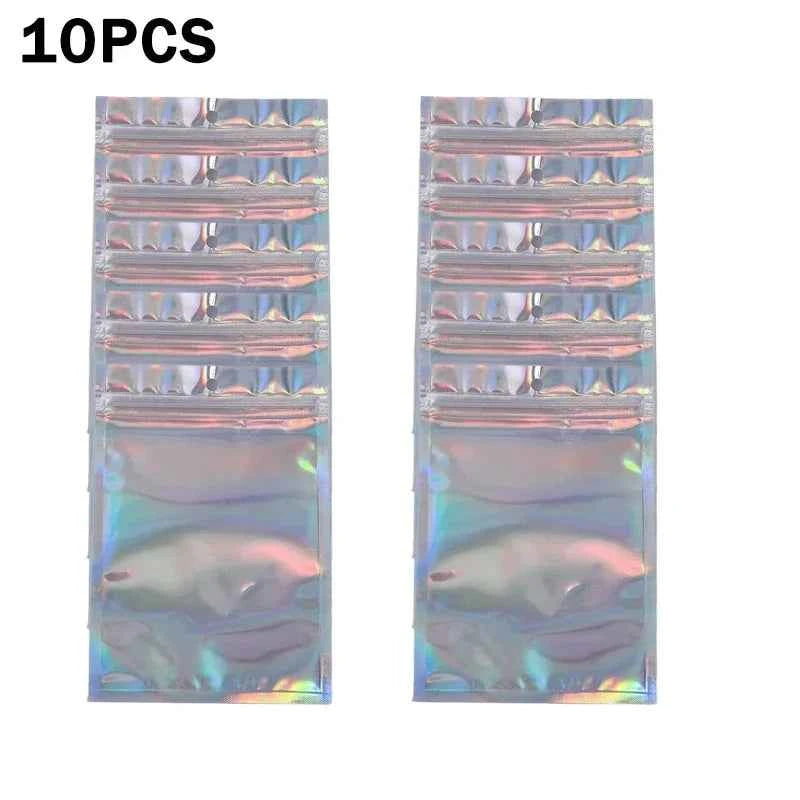 10-200PCS Laser Ziplock Bag Necklace Earrings Jewelry Gift Packing Bags Cell Phone Cases Colorful Packing Bags Kitchen Organizer