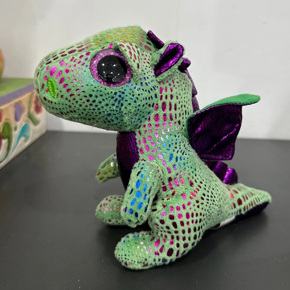Ty Beanie Boos 15cm Plush Toy Cinder The Green Dragon Doll Animal Anime Collection