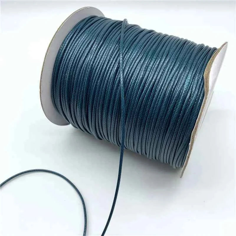 0.5mm 0.8mm 1mm 1.5mm 2mm Black Waxed Cotton Cord Waxed Thread Cord String Strap Necklace Rope For Jewelry Making