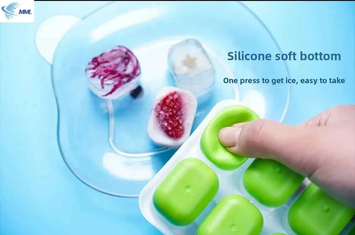14 Grids Fruit Ice Maker with Removable Ice Cube Trays Reusable Silicone Ice cube Mold Lids Kitchen Tools Freezer Summer Mould