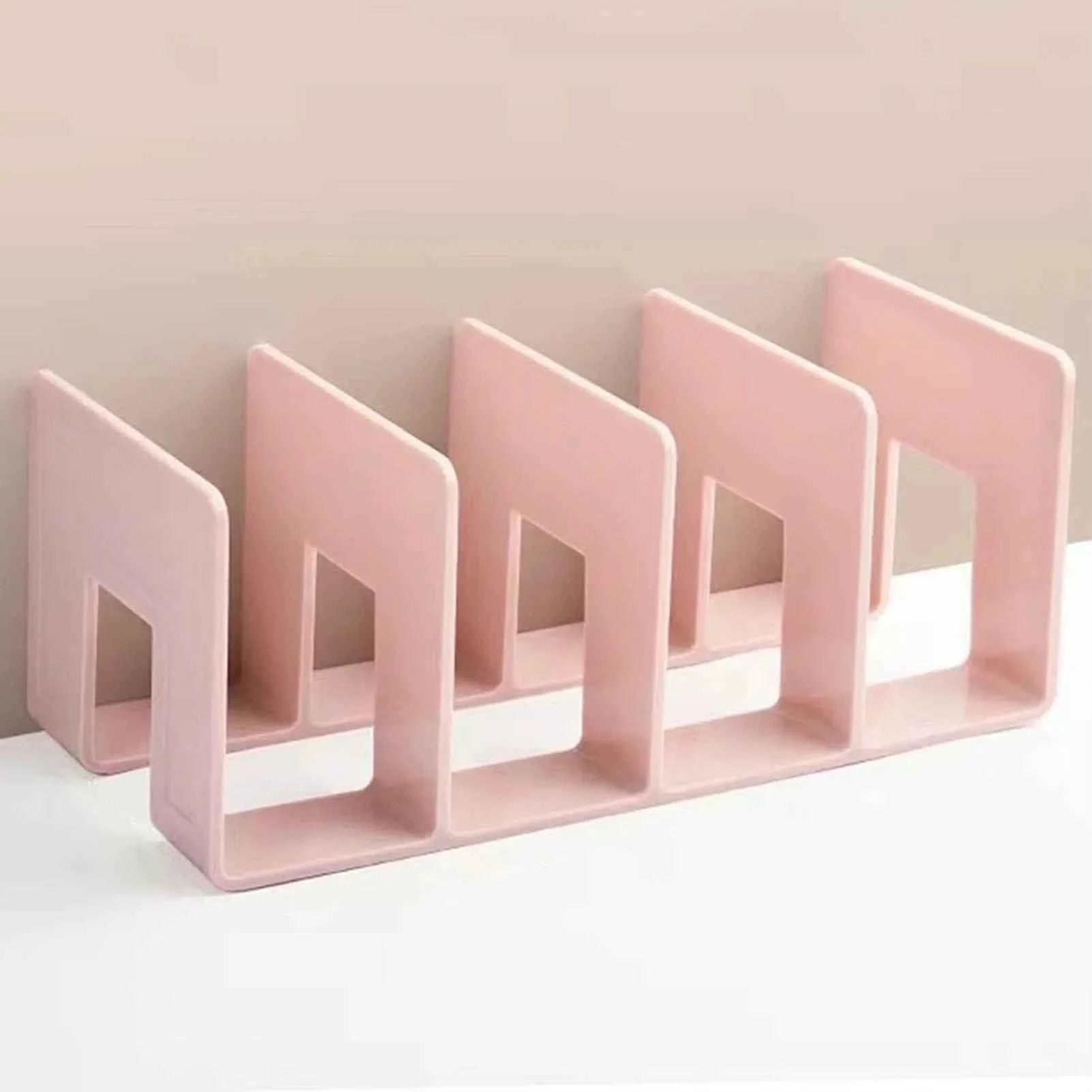 Desktop File Storage Rack Macaron Colored Plastic Folder School Company Office Vertical Book Notebook Holder Organizer Supplies