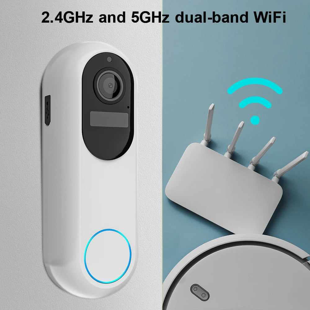 Tuya Smart Video Doorbell Waterproof Night Vision Home Security 1080P Camera Digital Visual Intercom 2.4GHz 5GHz WIFI Doorbell