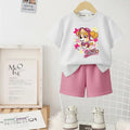 PAW Patrol Printed Summer Girls Casual Outfits Children's Shorts Sets Kids T Shirt and Shorts Two Piece Set Outdoor Sportwear