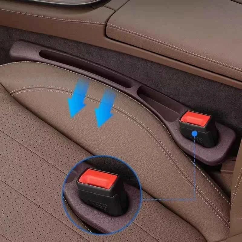2pcs Car Seat Gap Filler Organizer Waterproof Car Seat Gap Plug Strip with 2 Grooves Seat Gap Storage Auto Interior Accessories