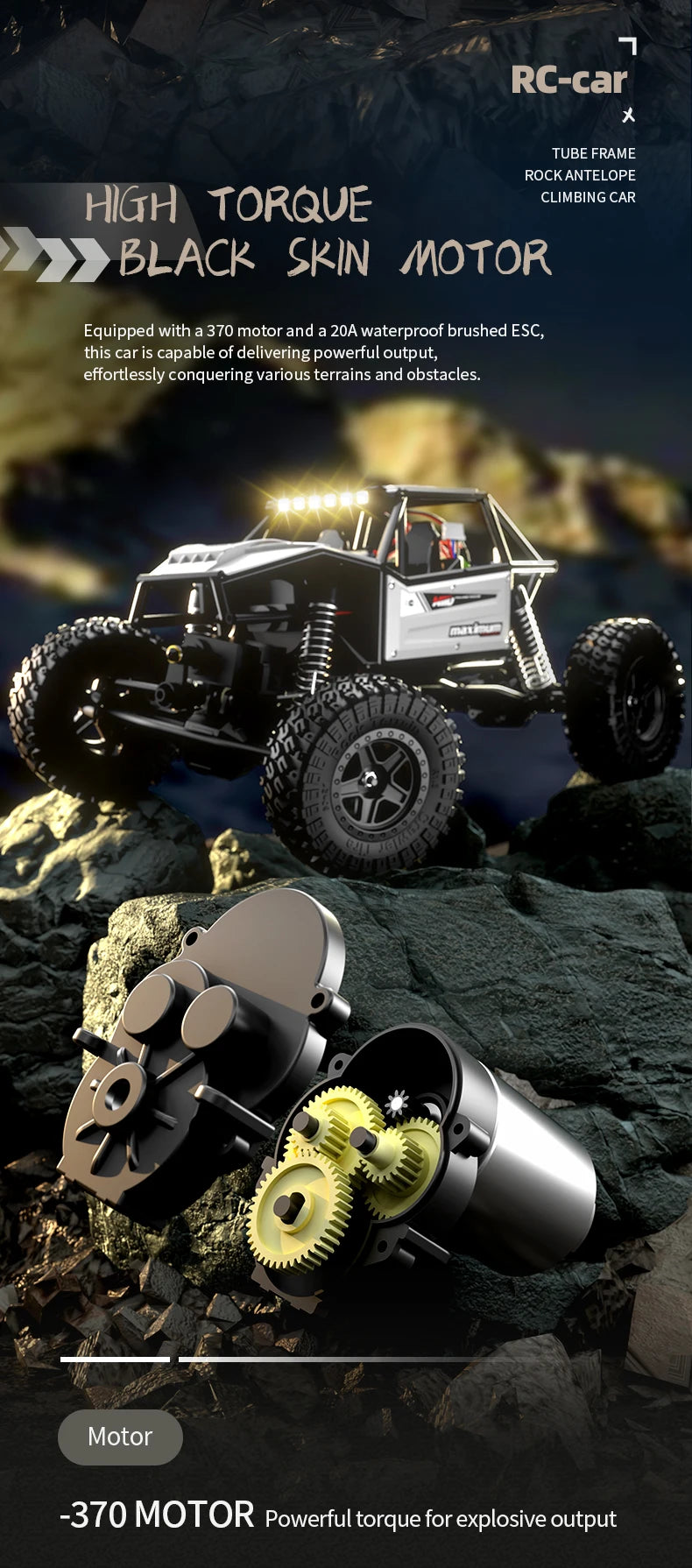 1/18 RC Climbing Car 4WD Off-road Remote Control Vehicle RTR Rock Crawler Big-wheel 4x4 Electric Truck Model Toys for Kids