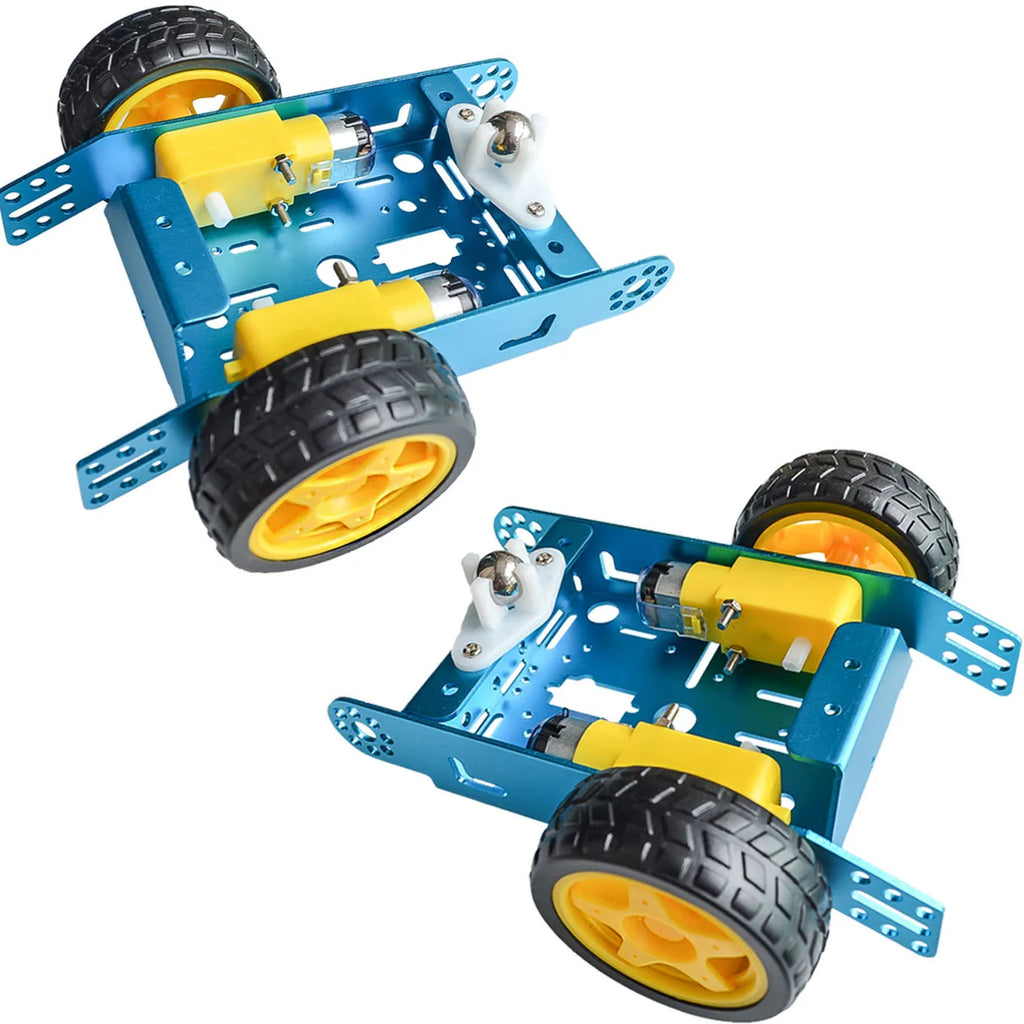 1 * 2WD Aluminium Auto Neue Bildung Spielzeug Roboter Intelligente Auto Legierung Chassis 2WD Smart Roboter Auto Chassis Kit DIY