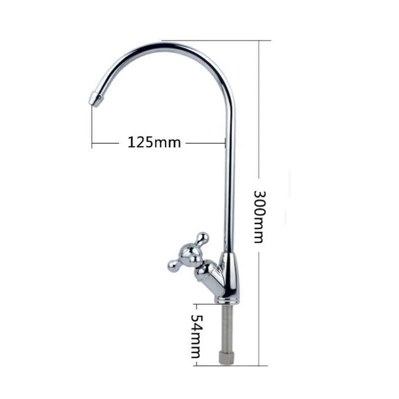 Gooseneck Water Purifier Faucet 1/4" Thread Interface Water Filter Parts Kitchen Direct Drinking Water Reverse Osmosis