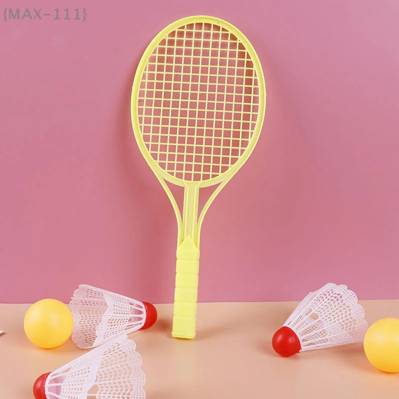Kids-Specific Plastic Sports Rackets Set: Mini Badminton, Table Tennis & Tennis Rackets - Safe Play Toy For Children