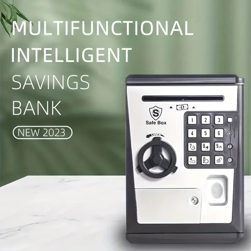 Fingerprint Bank Safe Box Money Boxes For Children Digital Coins Cash Saving Safe Deposit Mini ATM Machine Toys Kids Gift