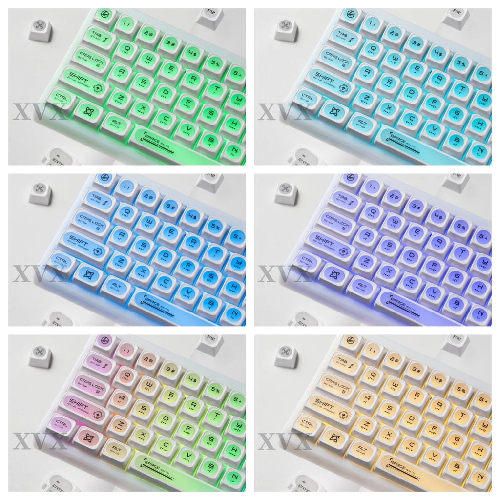 XVX White Shine Through Cats eye MAX Profile Dye-Sub PBT Keycap Set 136-Key