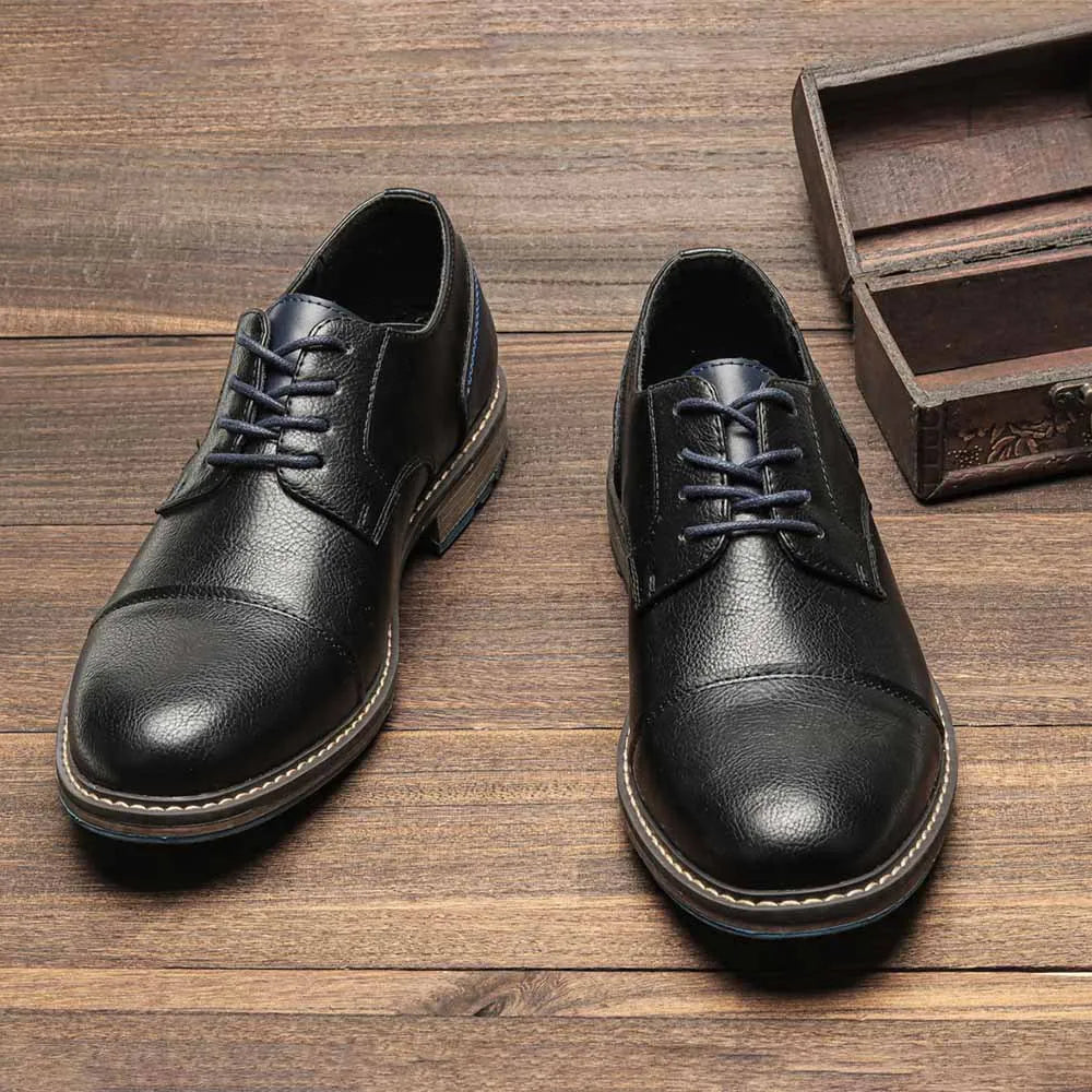 Men's Formal Shoes British Retro Brogue Shoes Mens Casual Business Leather Oxfords Men Office Dress Shoe Flats