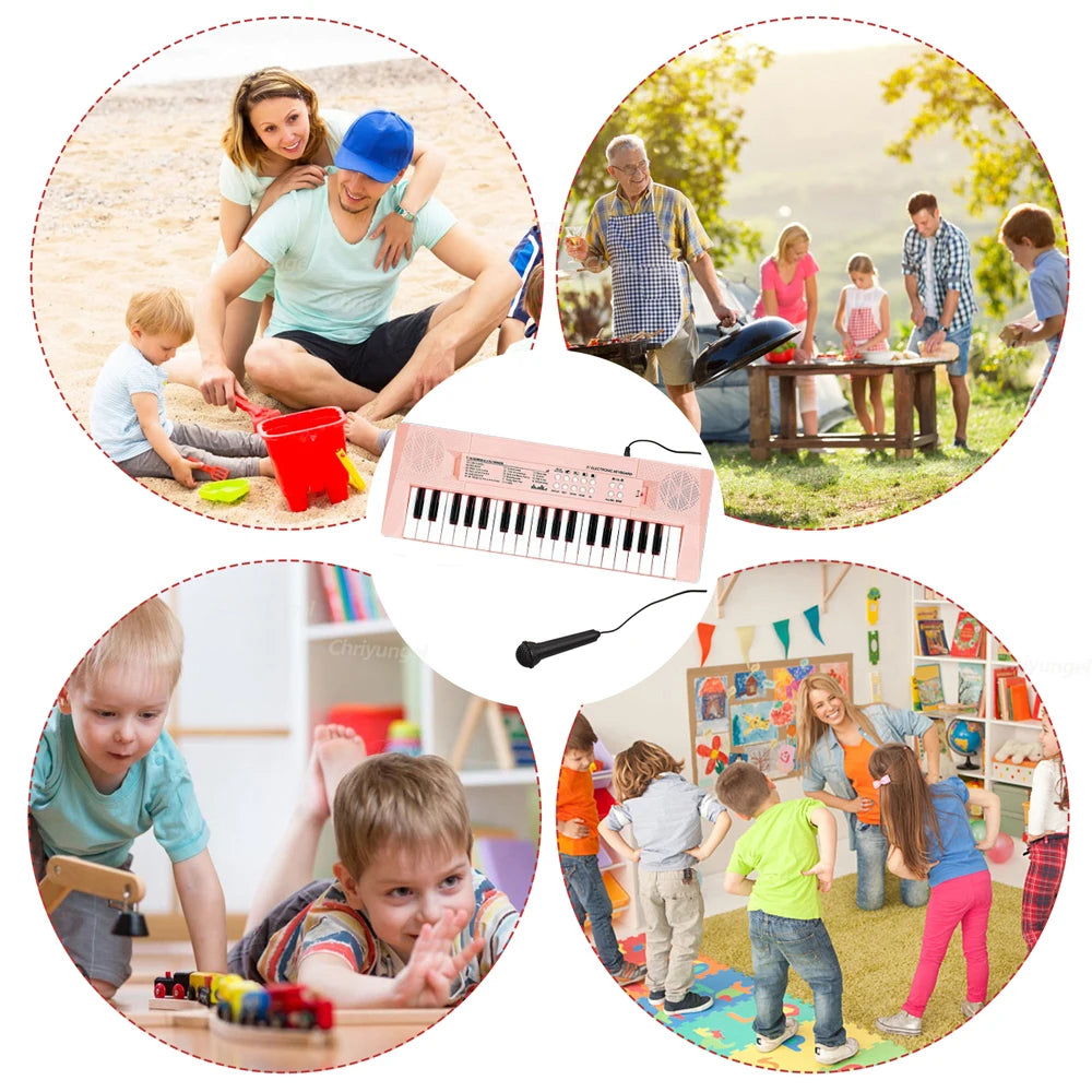Chriyungel 37 Keys Kids Electronic Keyboard Piano with Microphone Musical Instrument Educational Toys Gift for Boy Girl Toddler