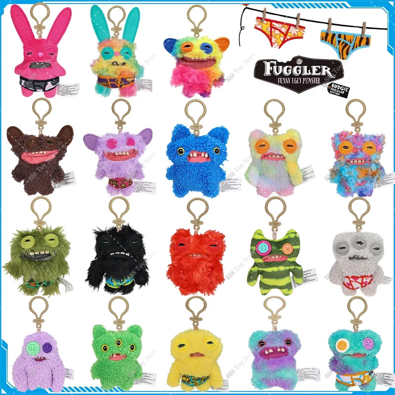 Original Fuggler Plush Keychain Ugly Monster Screech Munch Rabid Rabbit Wide Eyed Weirdo Annoyed Alien Stuffed Peluche Toys