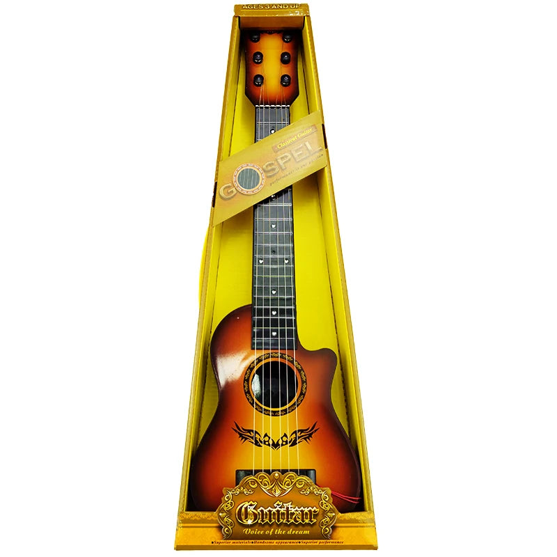 Kids 6 Strings Classical Guitar Steel Strings Pretend Play Toy Children Ukulele Musical Instrument for Boy Girl Birthday Gift