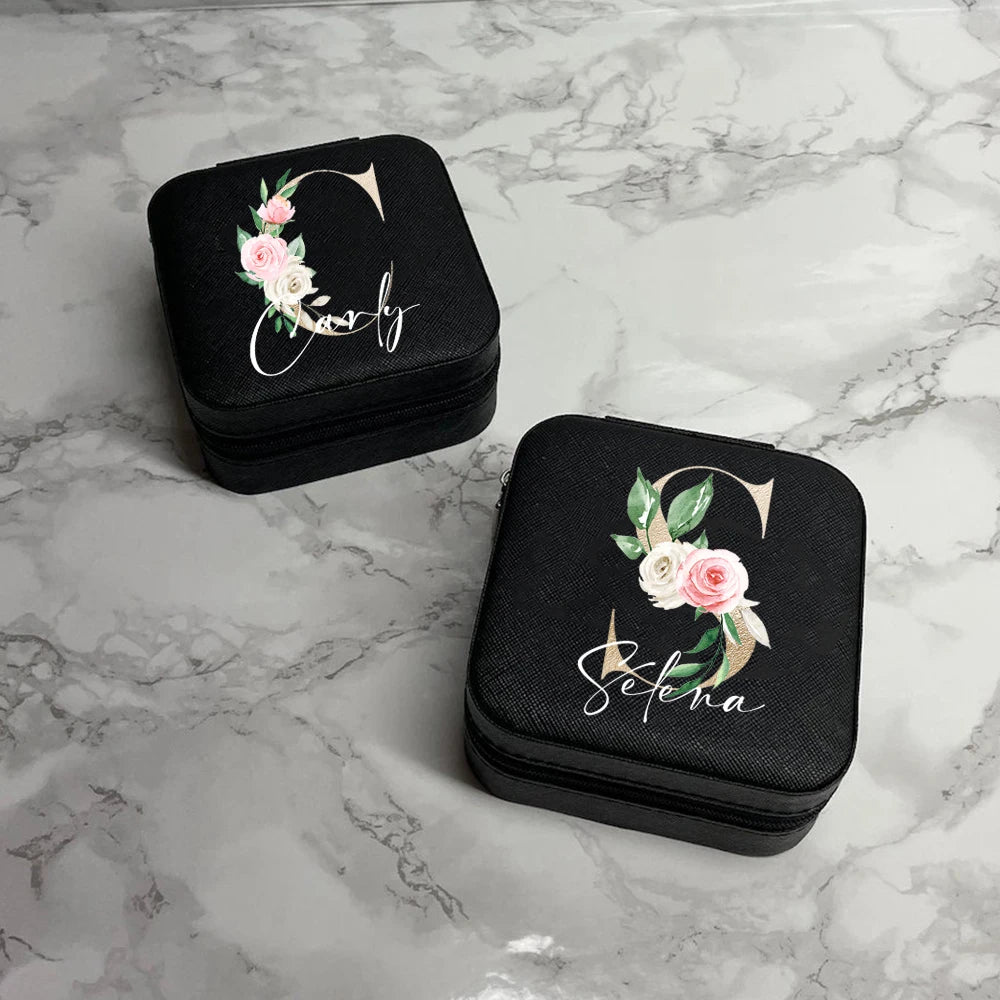 Personalized Jewelry Boxes for Girls Custom Travel Jewelry Case Portable Small Jewelry Organizer Box Bridesmaid Proposal Gifts