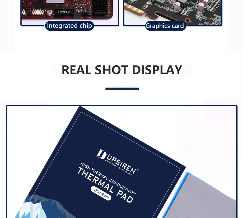 UPSIREN Graphics Card Cooling 15W/MK thermal pad Heat Dissipation Silicone Pad CPU/GPU Graphics Card Thermal Pad Motherboard