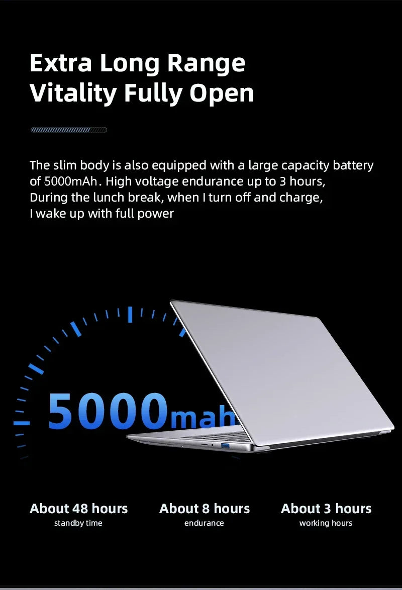 14.1 Inch Portable Laptop Computer Intel Core i7 8650U Dual Core 12GB RAM 512GB 1TB 2TB SSD Windows 11 Laptop Pc Gamer Notebook
