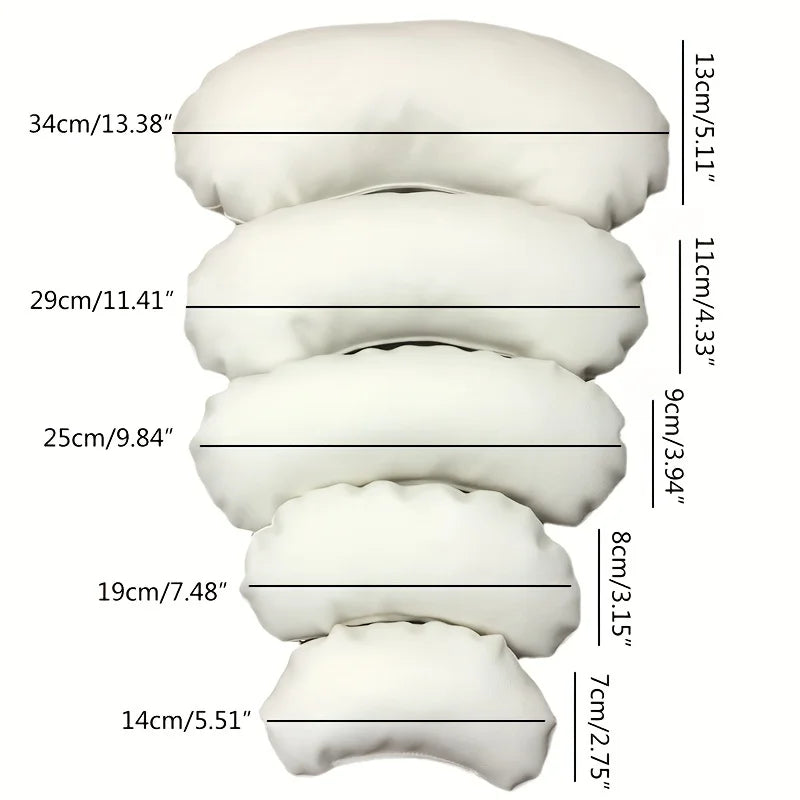 5pcs/set Newborn Photography Props Bean Pillows Crescent Auxiliary Photo Props Baby Basket Fillings Posing Pillow Photo Props