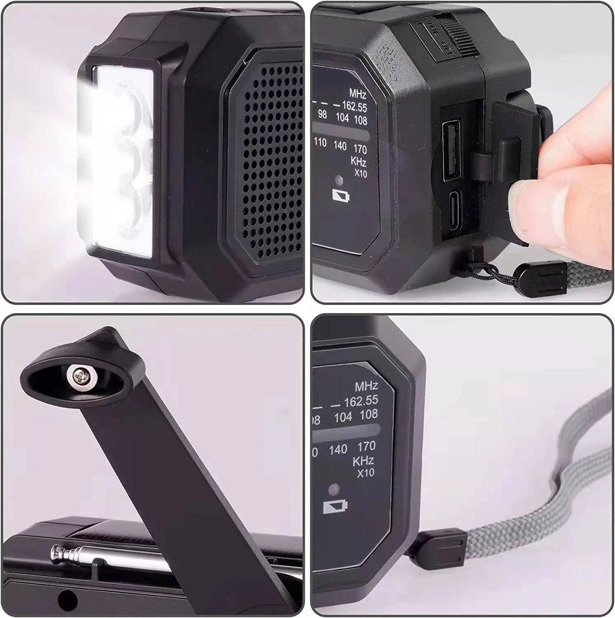 Portable Emergency AM/FM Radio – Crank, Solar, Power Bank