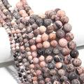 4/6/8/10/12mm natural stone beads Matte Pink Zebra Jaspers round loose bead spacer Beads for jewelry Making Bracelet Necklace 15