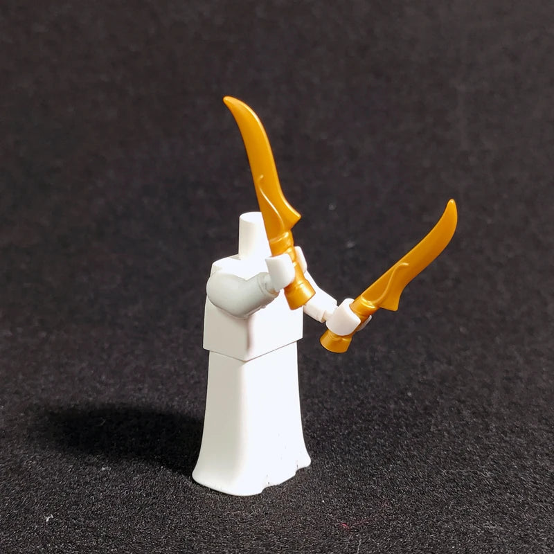 10PCS/SET Middle Ages Knights Elf  MOC  Shield Sword  Spear  For 4cm Mini Dolls  Building Blocks Brick Toys For Kid