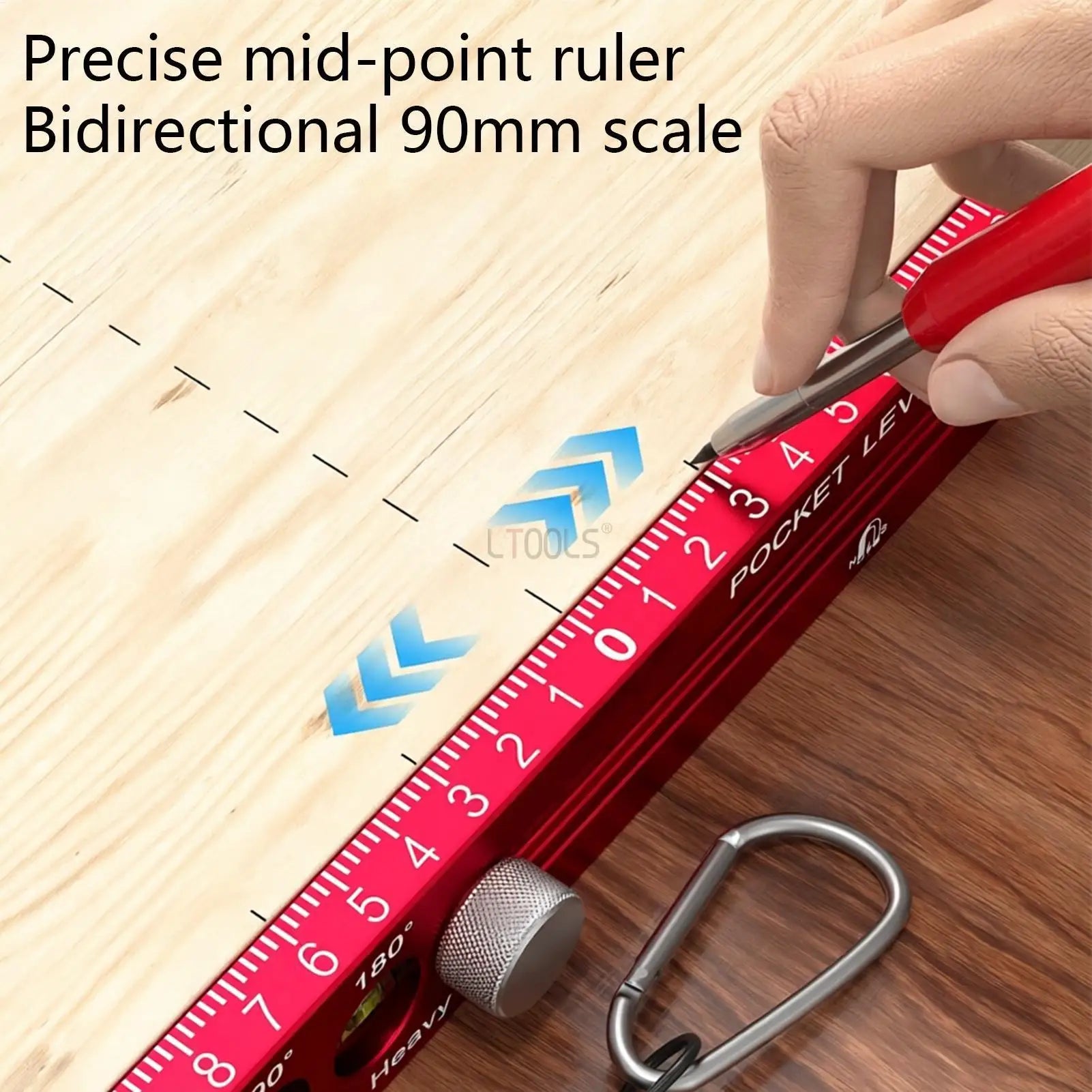 Woodworking ToolsRuler Precision Pocket Ruler Slide Ruler Inch/Metric T-Track Metal Slide Stops Aluminum Precision Rulerler