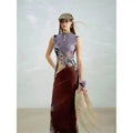 Gradient Unique Design Exquisite Beautiful Print Dress for Women Summer New Long Dress