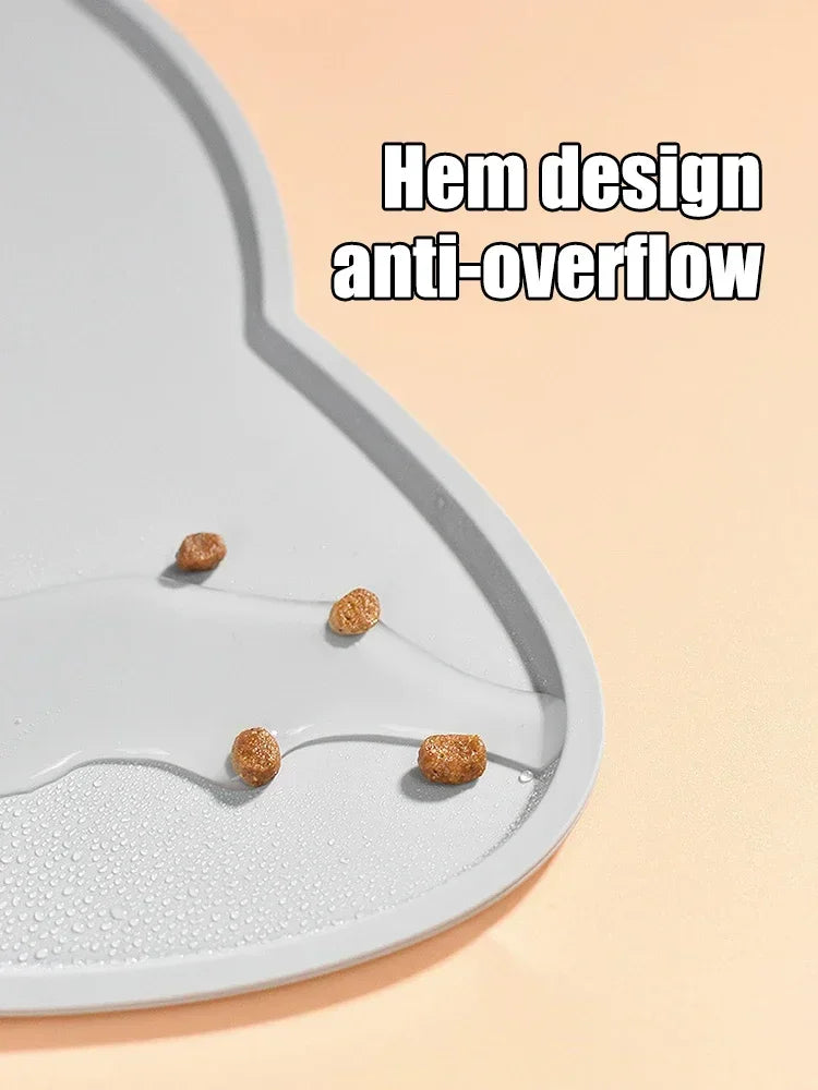 Special Silicone Feeding Mat for Dogs & Cats, Waterproof Non-Slip Anti-Spill Pet Bowl Tray