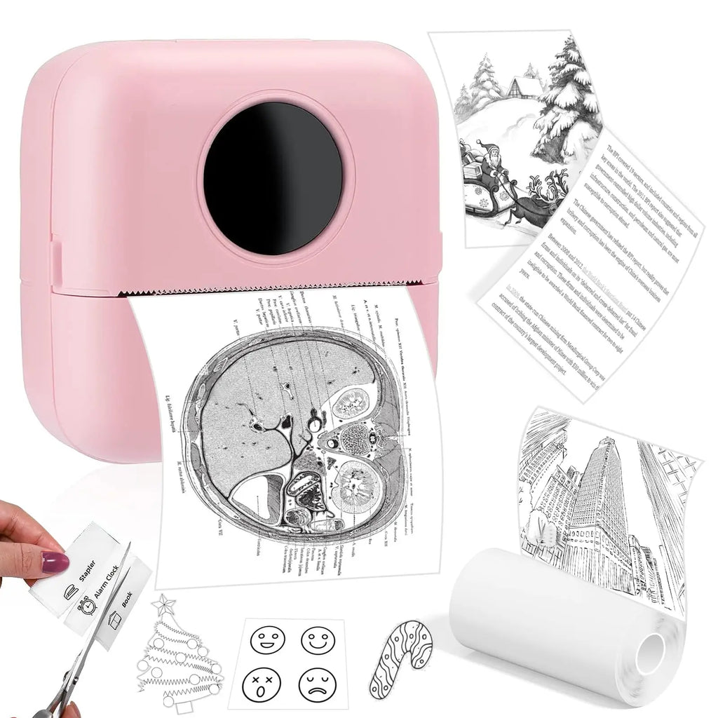 Thermal Portable Printer Mini Pocket Print Photo Thermal Label Printers With 57mm Printing Wireless BT Android And iOS Printers