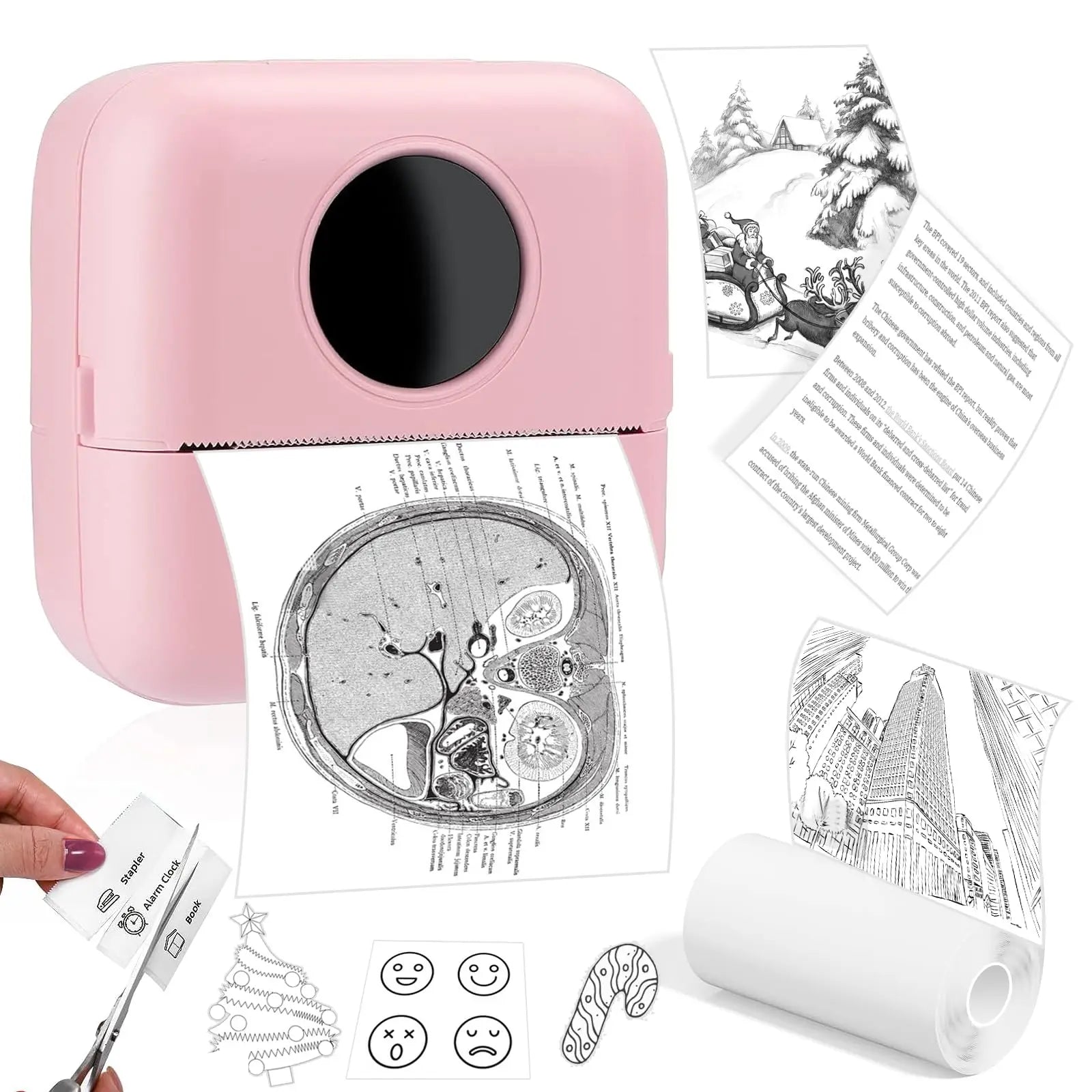 Thermal Portable Printer Mini Pocket Print Photo Thermal Label Printers With 57mm Printing Wireless BT Android And iOS Printers