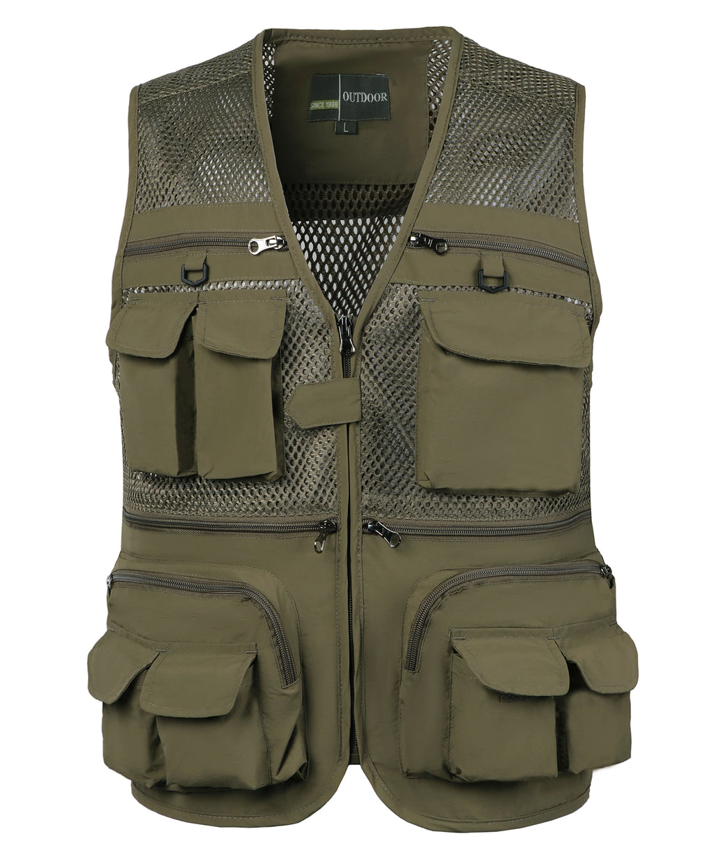 Men's Vest Tactical Webbed Gear Coat Summer Photographer Waistcoat Tool Many Pocket Mesh Work Sleeveless Jacket Male