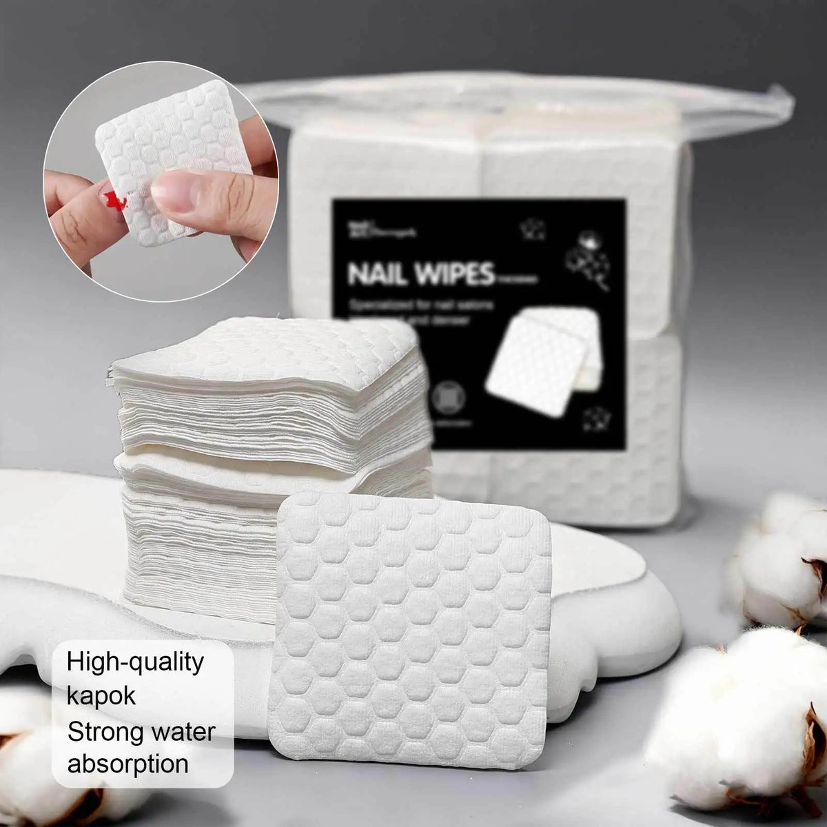 Lint-Free Nail Polish Remover Pads – Durable Wipes
