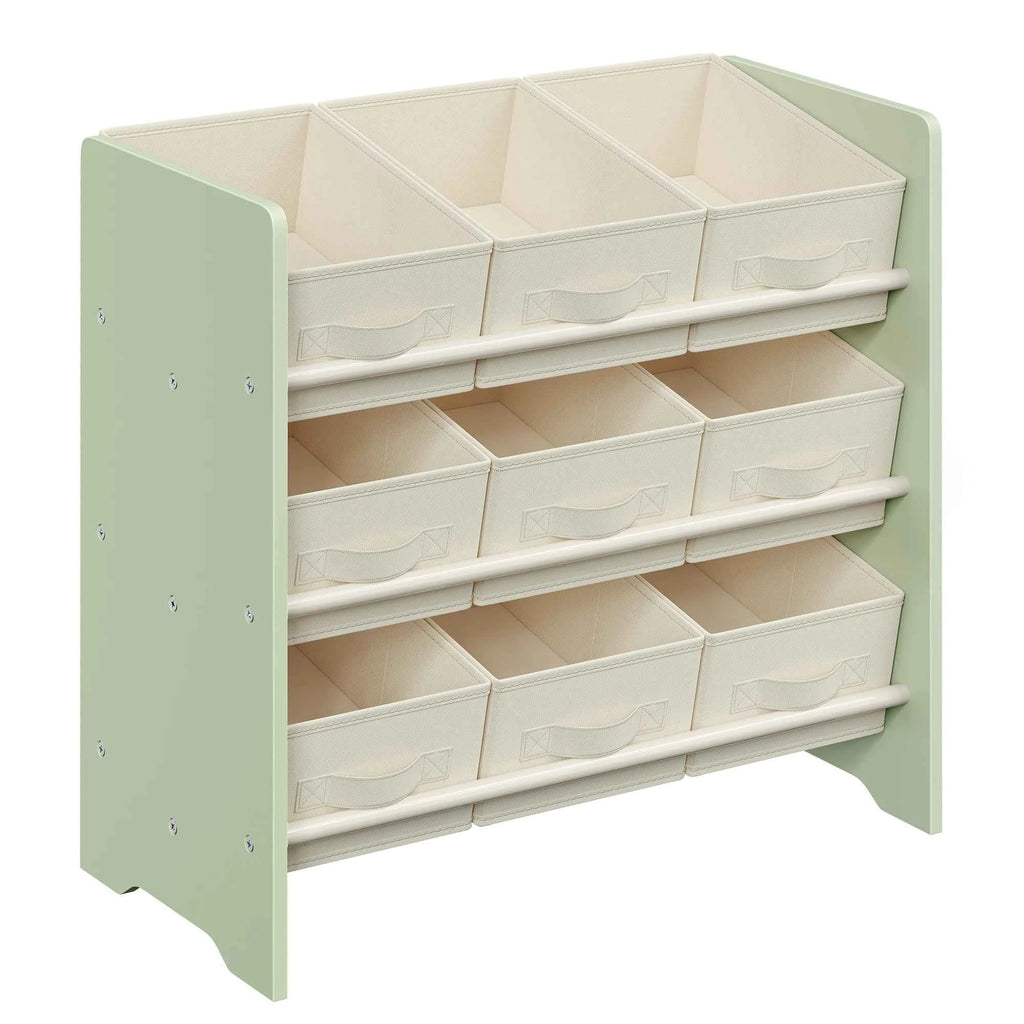 Petit meuble de rangement, avec Boîtes de Rangement en Tissu Non-tissé, pour Chambre d’Enfant, 29,5 x 62,5 x 60 cm, Vert Laurie