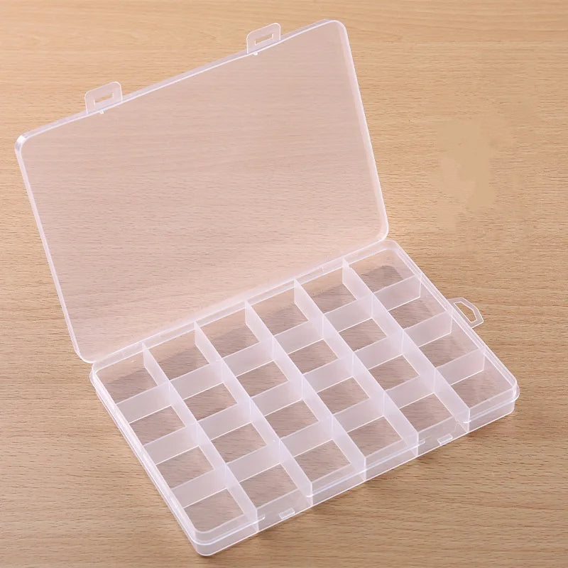 24grids Plastic Storage Box Divide Jewelry Organizer Multifunctional Pills Beads Container Perfect for Earrings Rings Necklaces