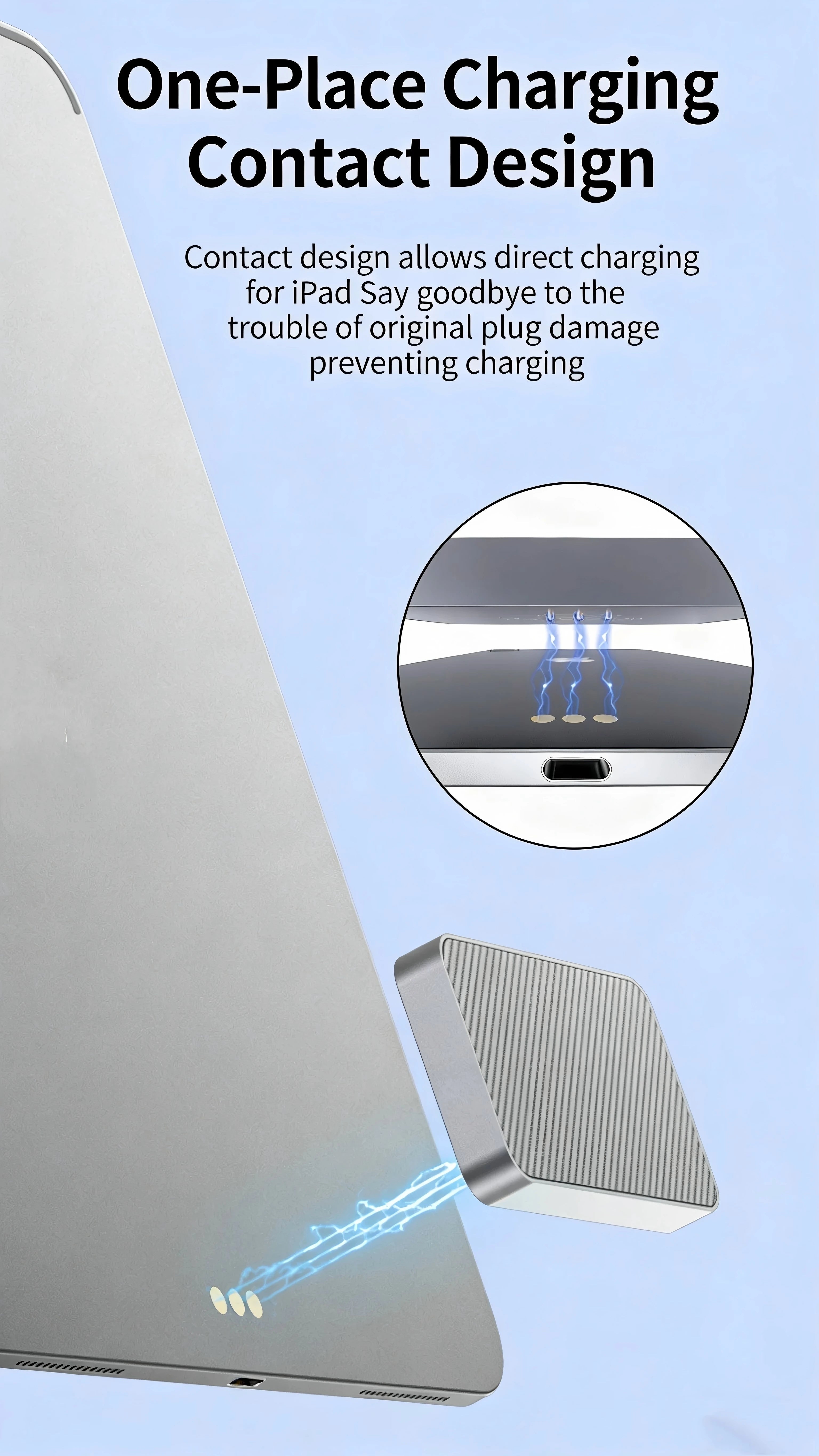 Magnetic Wireless Charger for iPad Pro 11/12/13 inches& iPad Air6/718W Fast Charging Smart Connector Alloy Wireless Charging Pad
