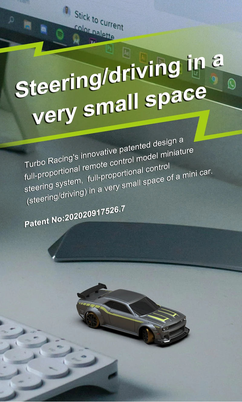 Turbo Racing 1:76 C65 Limited Edition Drift RC Car With Gyro Radio Full Proportional Remote Control Toys RTR Desktop Toys
