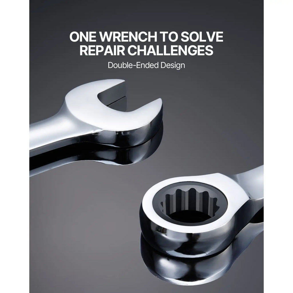16 Piece Metric Combination Wrench Set 8 Mm to 24 Mm Chrome Finish Carbon Steel Industrial Grade