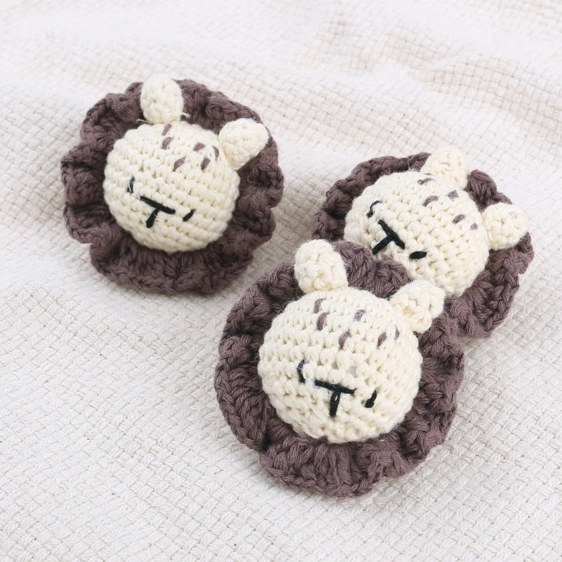 Crochet Animal Baby Pacifier Clip Accessories Handmade Knitted Bunny Teether Beads Newborn Nipple Clip Dummy Soother Holder Toy