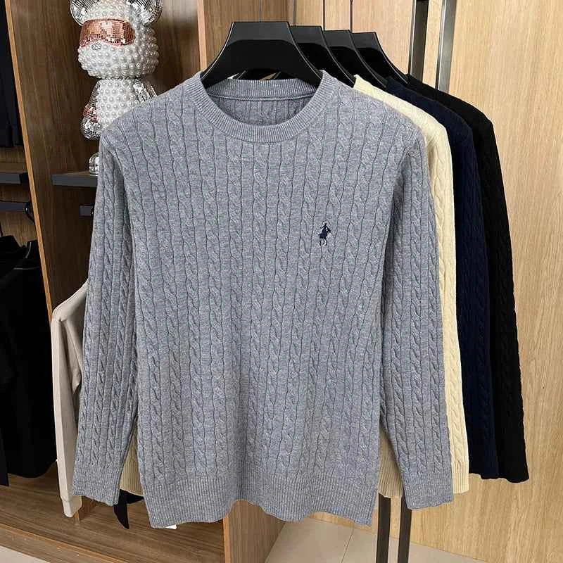 Hot High-End Luxury Man Long-Sleeved Knitwear Round Neck No Pilling No Fading Embroidery Spring New Sweater Leisure MensClothing