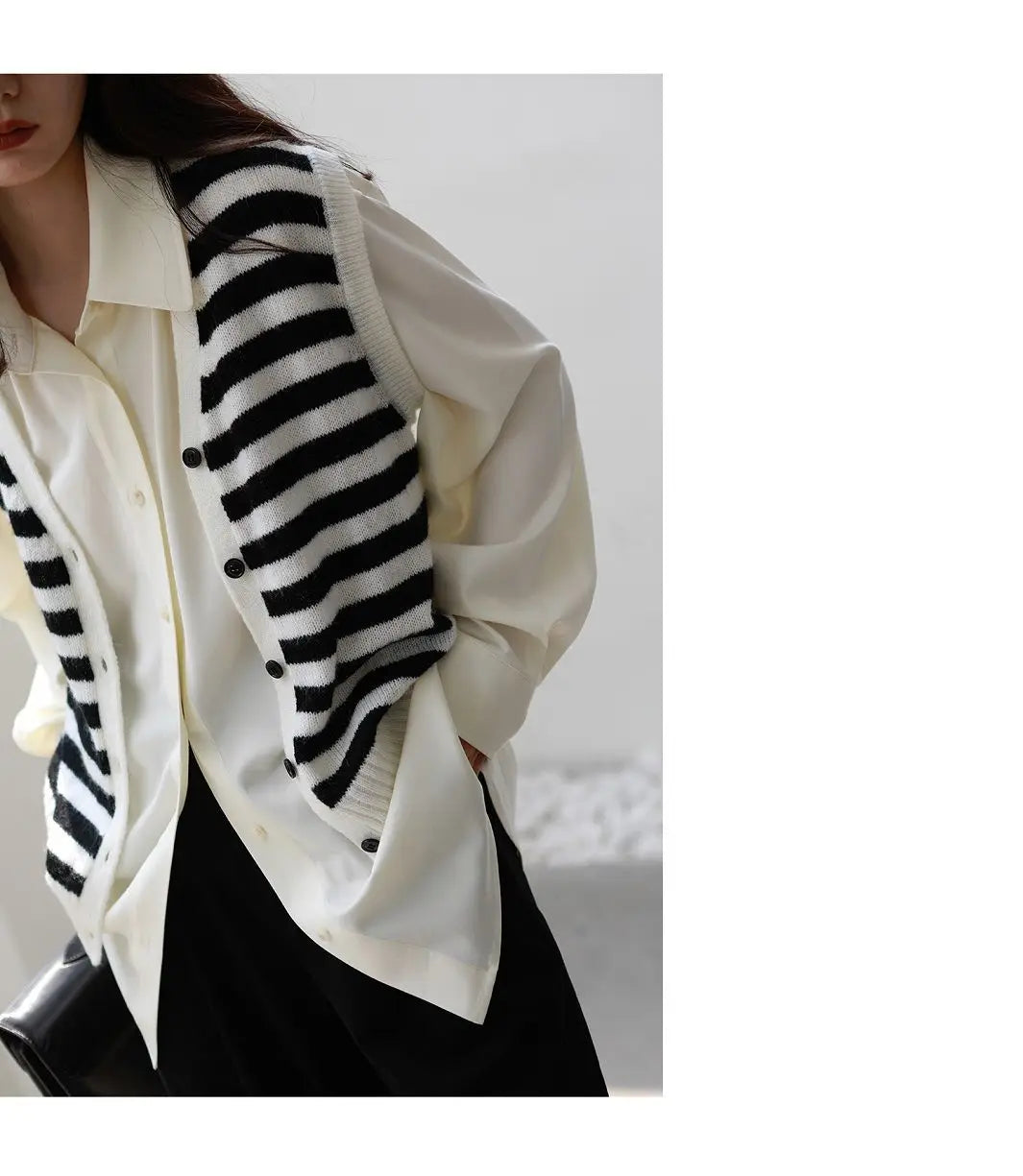 2026 Summer Women's Oversized Long Sleeve Blouse 2026 Summer New Arrival Tie Neck Shirt Loose Fit Office Elegant Fashion