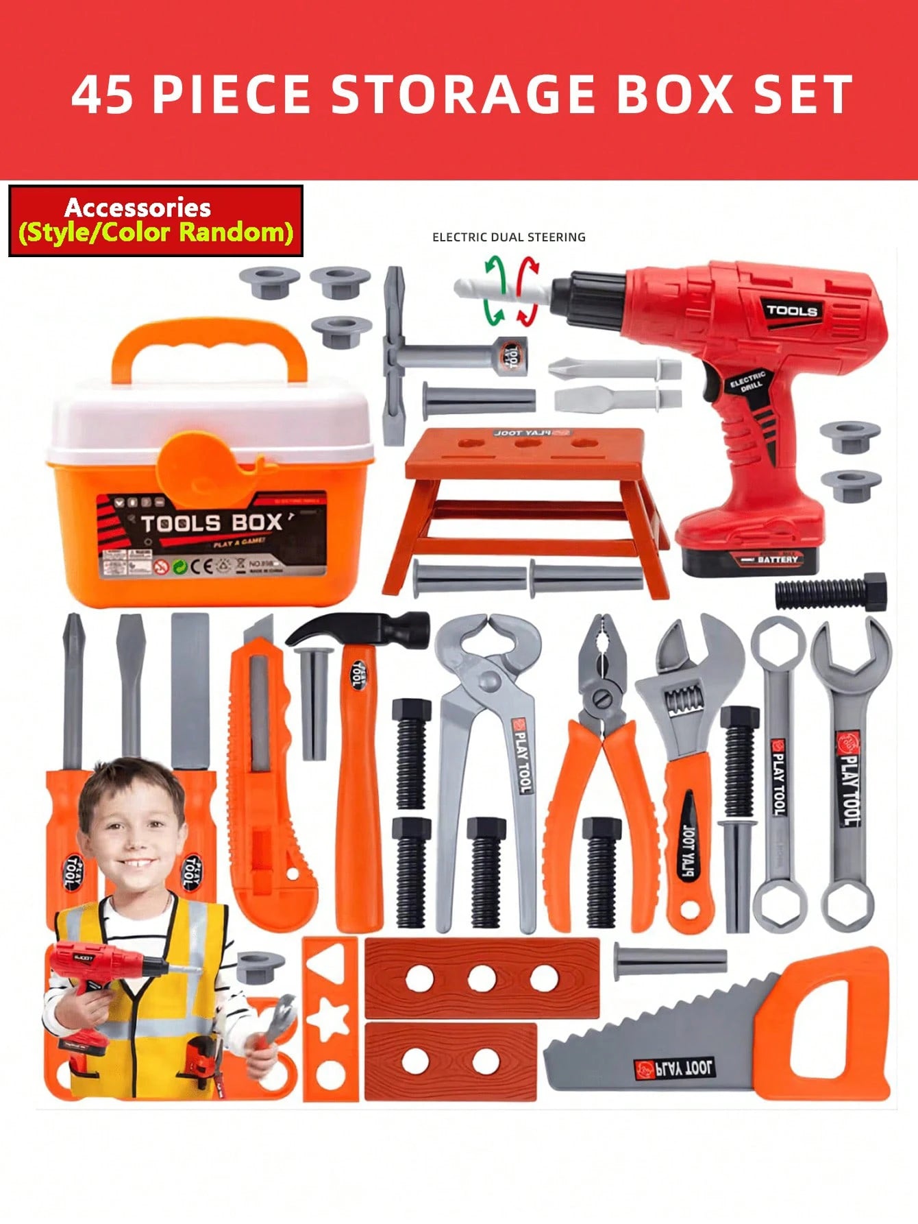 Kids Pretend Tool Kit Educational Toys Simulation Repair Tools Toys Drill Game Learning Engineering Puzzle Toys Gifts for Boys