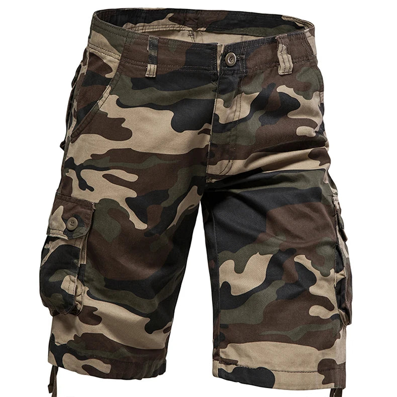Tactical Cargo Shorts Men Camo Joggers Shorts Casual Outdoor Sports Half Pants Pocket Cotton Breathable Cargo Shorts