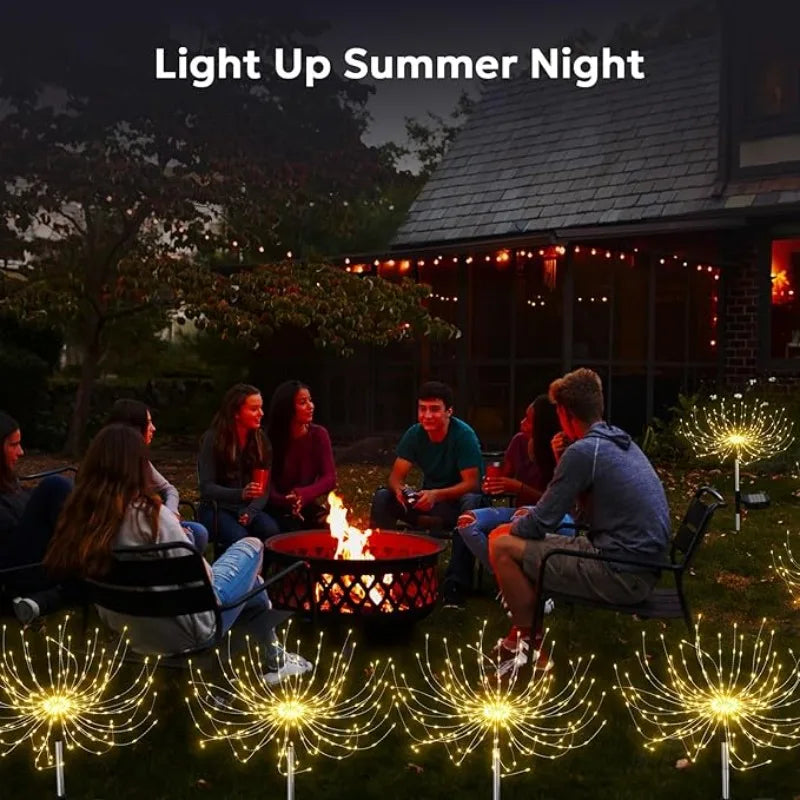 Solar Garden Lights Outdoor Waterproof Firework Lights Sparkles Landscape Fairy Light Decorations Light Yard Patio Pathway